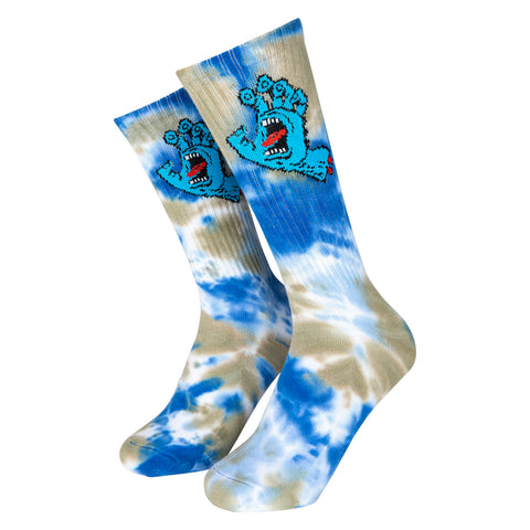 Santa Cruz socks Screaming Hand Tie Dye Ultramarine size UK8-11