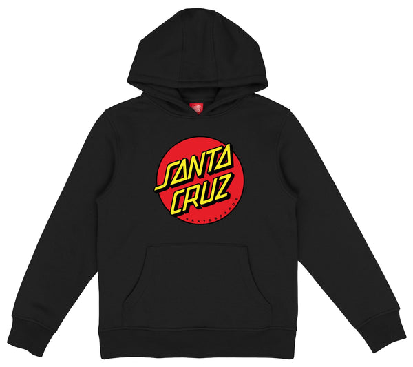 Santa Cruz Youth Pullover Hoodie Classic Dot Black