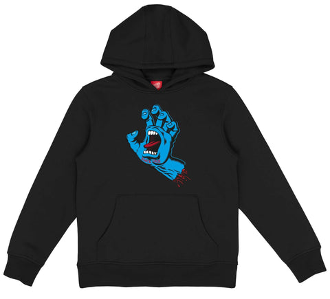 Santa Cruz Youth Pullover Hoodie Screaming Hand Black