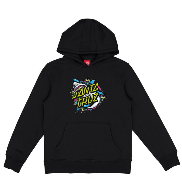 Santa Cruz Youth Hood Shark Dot Front Black