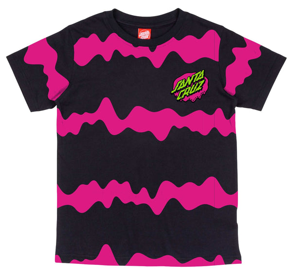 Santa Cruz Youth tee shirt Slime Stripe Black Slime