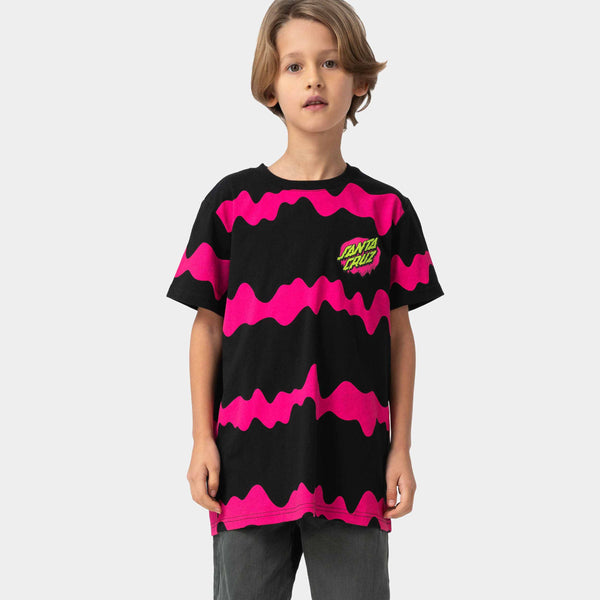 Santa Cruz Youth tee shirt Slime Stripe Black Slime