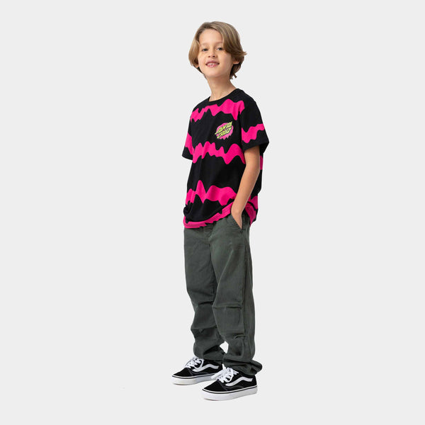 Santa Cruz Youth tee shirt Slime Stripe Black Slime