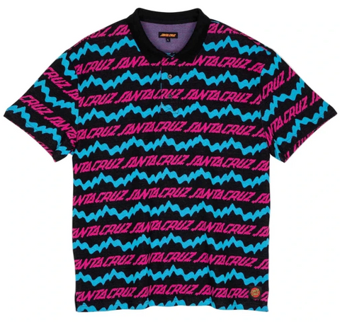 Santa Cruz polo shirt short sleeve Slime Drip Black