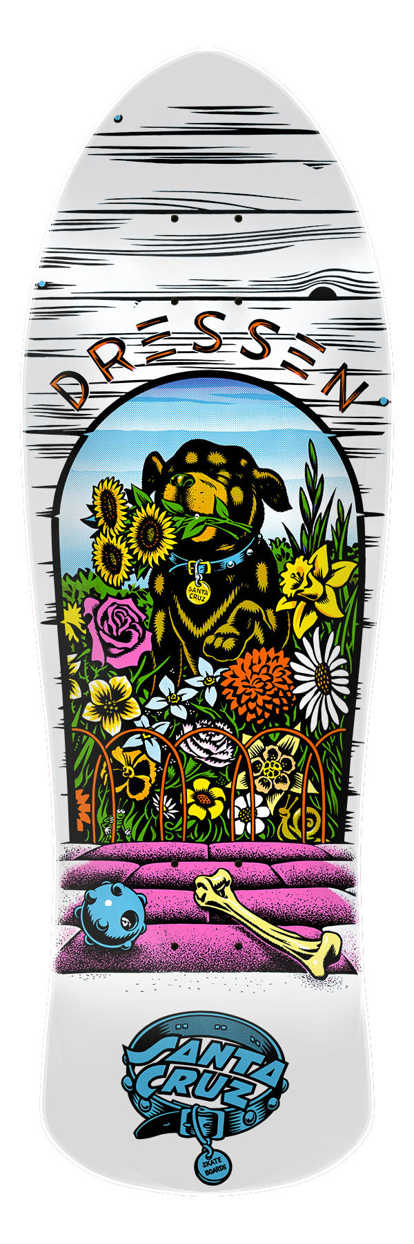 Santa Cruz skateboard deck Dressen Pup Reissue 9.5"