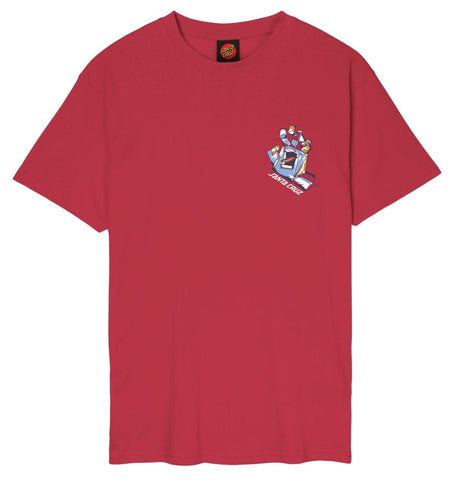 Santa Cruz tee shirt Screaming Scratched Hand Strip Soft Crimson