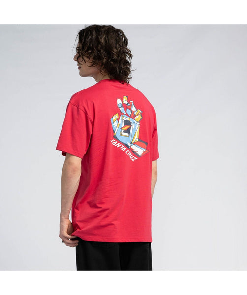 Santa Cruz tee shirt Screaming Scratched Hand Strip Soft Crimson