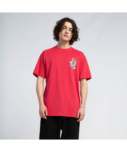 Santa Cruz tee shirt Screaming Scratched Hand Strip Soft Crimson