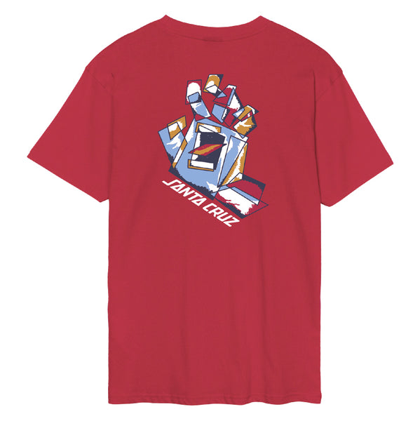 Santa Cruz tee shirt Screaming Scratched Hand Strip Soft Crimson