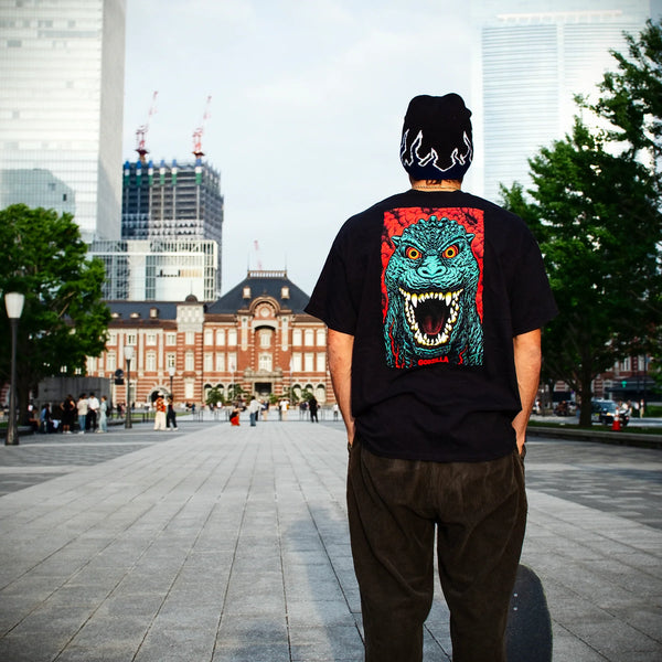 Santa Cruz x Godzilla Short sleeves tee shirt Destroyer Stripes Black