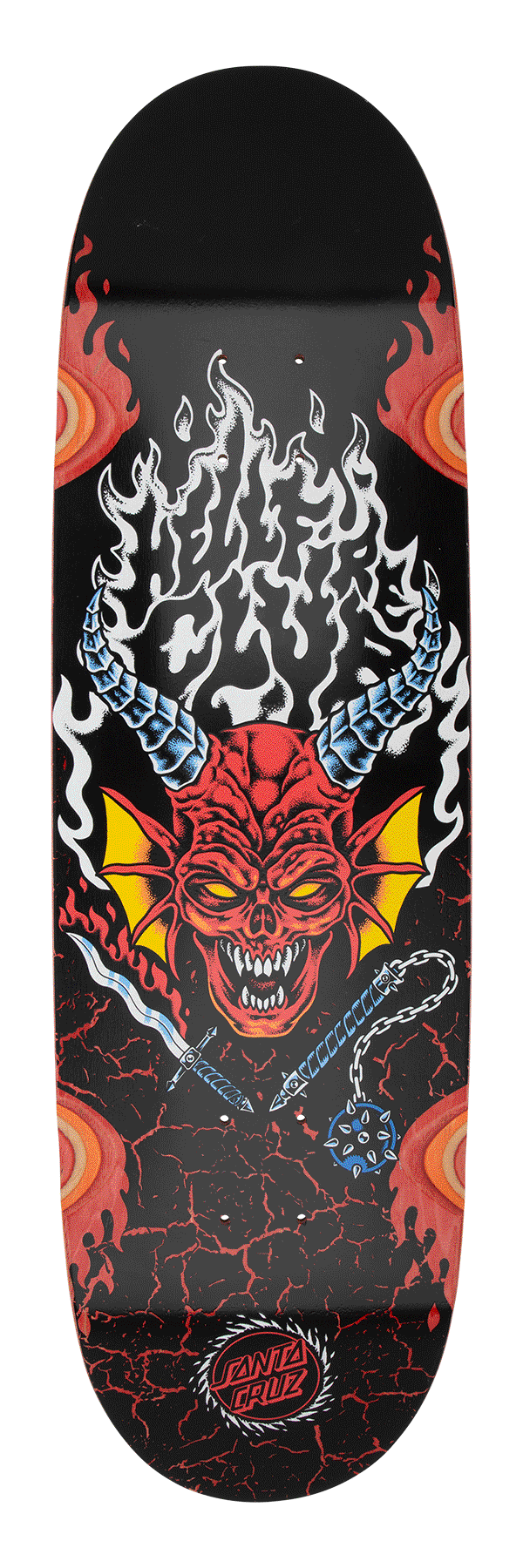Santa Cruz x Stranger Things Season 5 skateboard deck Hellfire Flame Black/Red 9"
