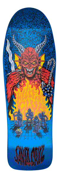 Santa Cruz x Stranger Things Season 5 skateboard deck Knox Hellfire Blue 10.07"