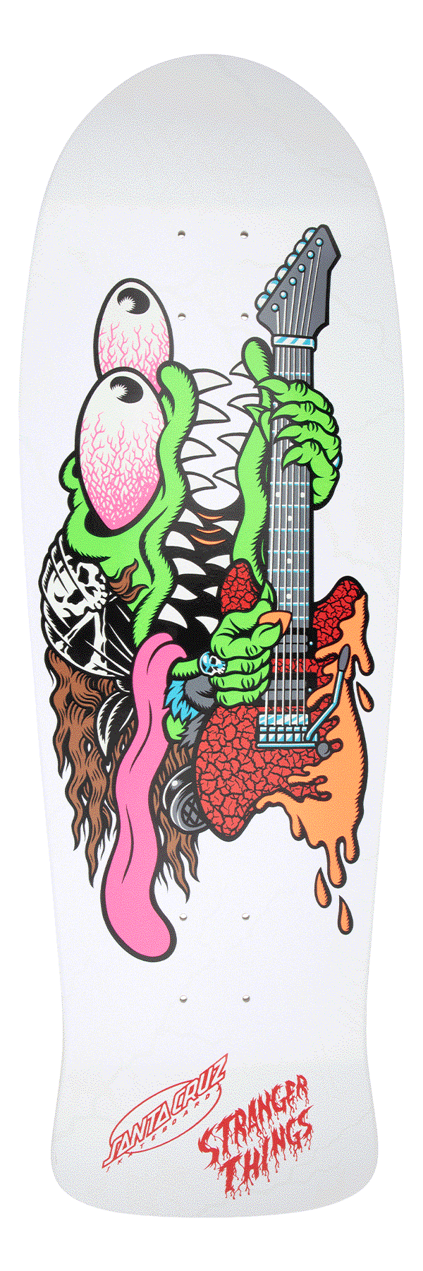 Santa Cruz x Stranger Things Season 5 skateboard deck Meek Slasher White 10.1"