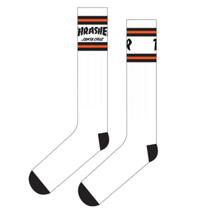 Santa Cruz x Thrasher Socks SC Strip Adult White SCA-SCK-0008