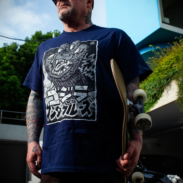 Santa Cruz x Godzilla Short sleeves tee shirt Hand Front Black