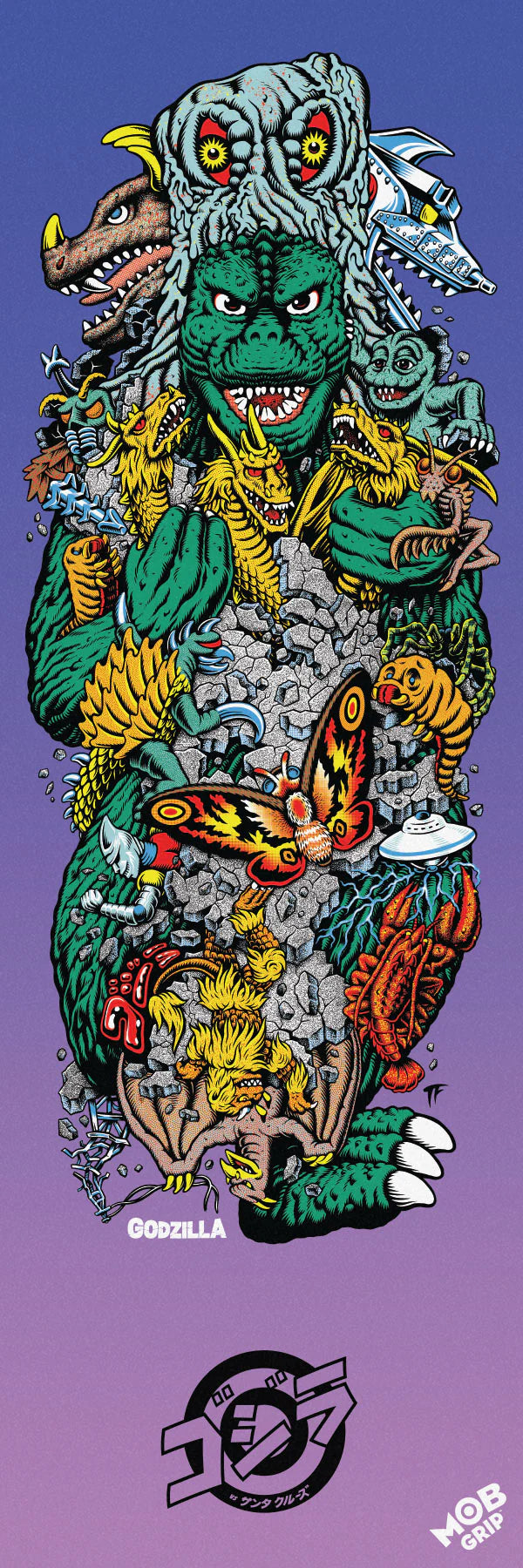 Santa Cruz x Godzilla Kaiju Roskopp Grip Tape 10" x 33"