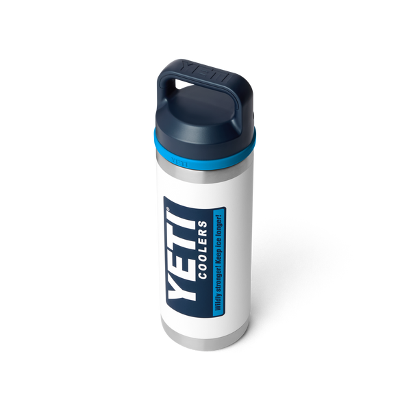 Yeti Rambler Bottle Insulated Drink White / Blue with chug cap 18oz - 532ml