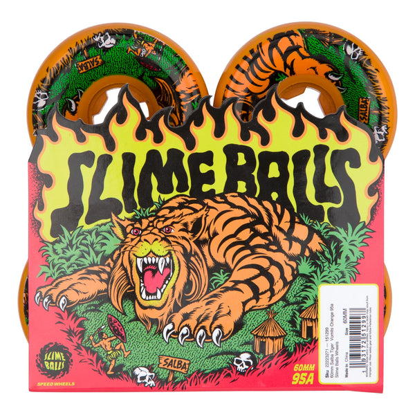 Slime Balls skateboard wheels Salba Tiger Vomits 95A 60mm Orange