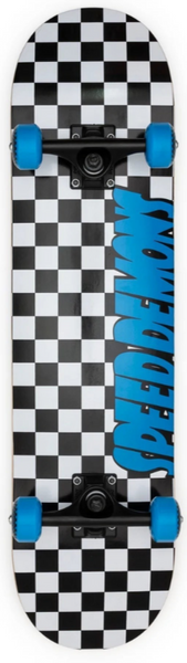 Speed Demons skateboard complete Checkers Black/Blue 7.75"