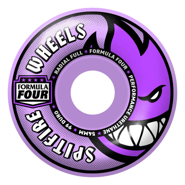 Spitfire skateboard wheels Formula Four Team Colors Radial Full 99A 54mm (Pack of 4)