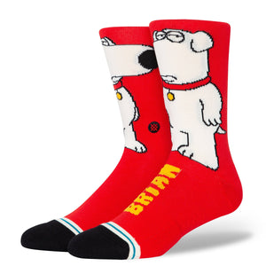 Stance The Dog Brian from Family Guy Crew Socks Red