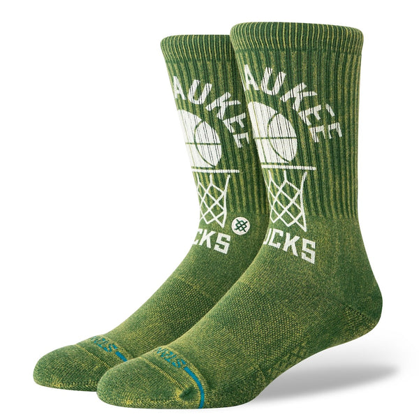 Stance Crew Socks NBA Vintage Milwaukee Bucks Green