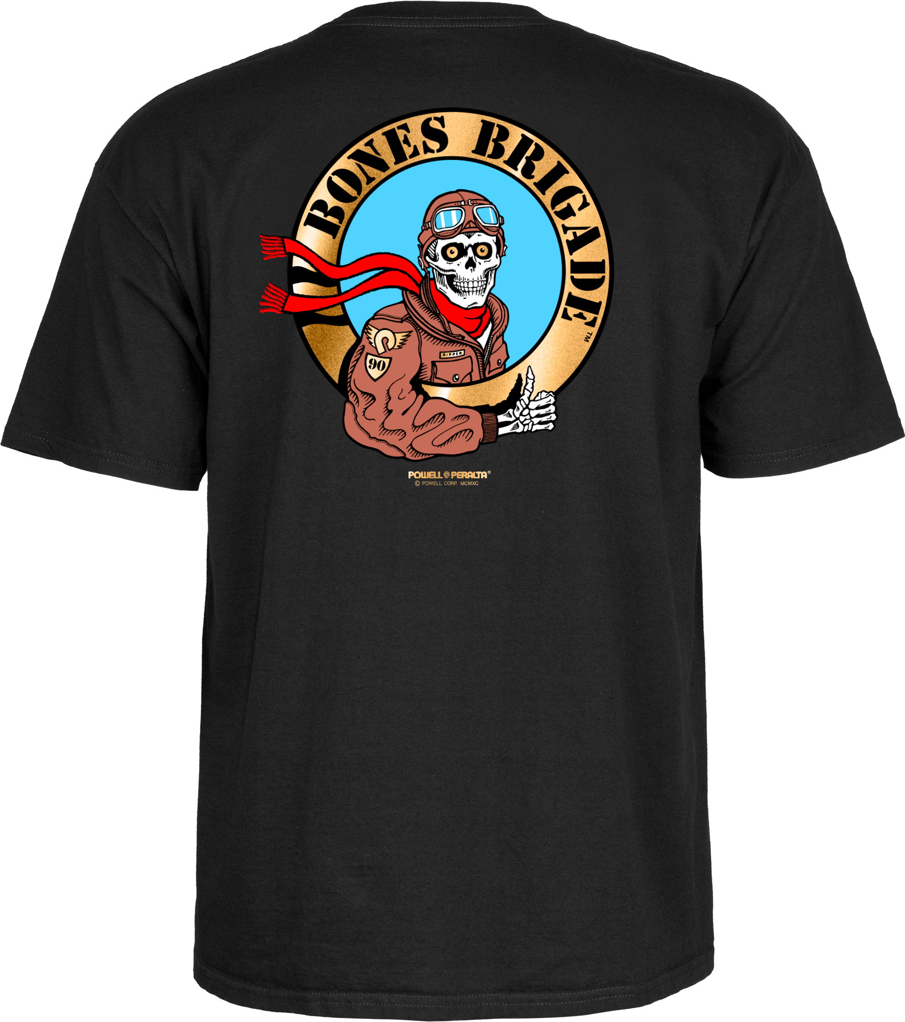 Powell Peralta Tee shirt Bones Brigade Ripper Pilot Black
