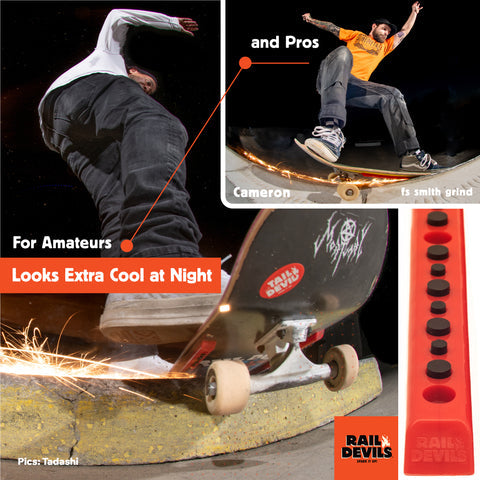 Tail Devil Rail Devils skateboard spark rails - Red