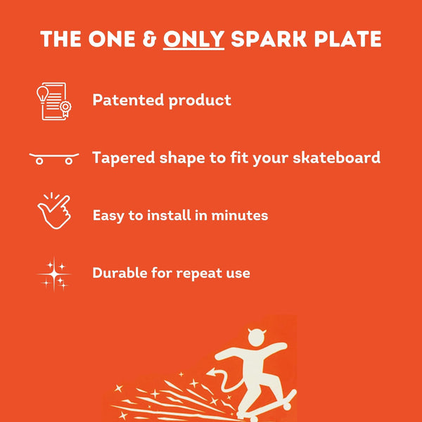Tail Devil skateboard spark plate - Red