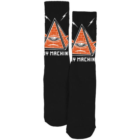 Toy Machine Pyramid Socks Black One Size Fits Most