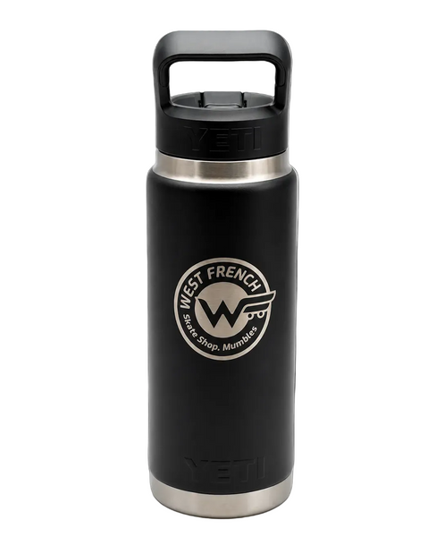 YETI x West French Mumbles Skate Shop Rambler Straw Bottle 26oz – Black Engraved Edition