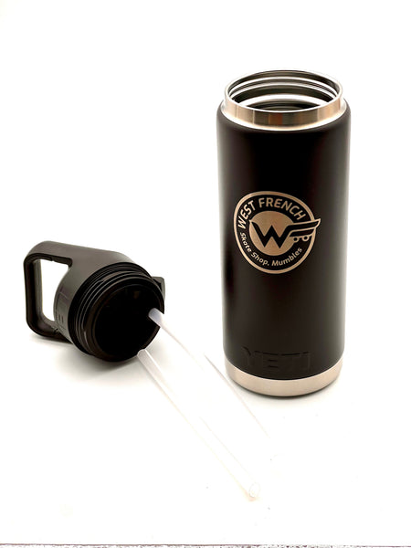 YETI x West French Mumbles Skate Shop Rambler Straw Bottle 26oz – Black Engraved Edition
