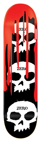 Zero skateboard Deck 3 Skull Blood Black White Red 8.25"