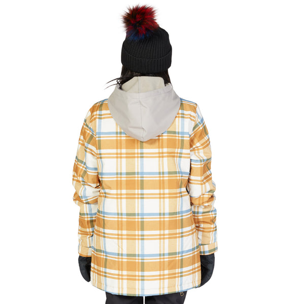 DC Shoes Snow Boarding Women's Bandwidth Jacket Size M Plaid Pelican SAMPLE 70% OFF!!!