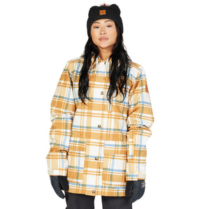 DC Shoes Snow Boarding Women's Bandwidth Jacket Size M Plaid Pelican SAMPLE 70% OFF!!!