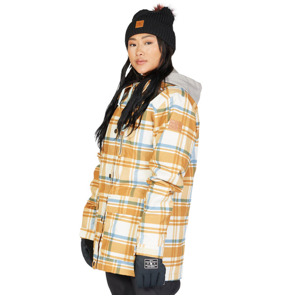 DC Shoes Snow Boarding Women's Bandwidth Jacket Size M Plaid Pelican SAMPLE 70% OFF!!!