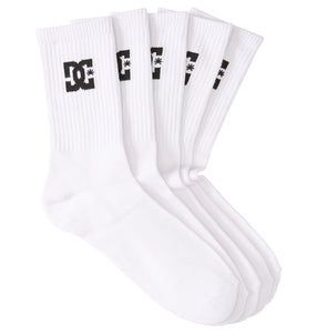 DC Shoes Crew Socks 5PK White UK 7-10 ADYAA03190WBB0