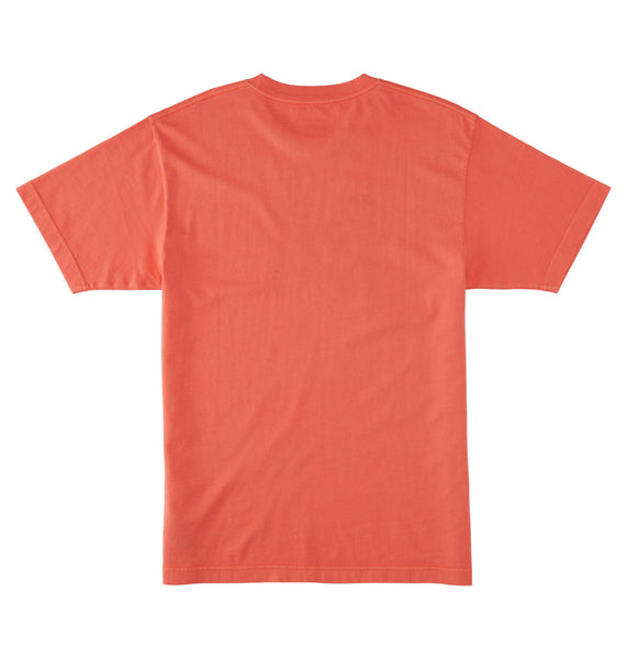 DC Mens Star Pigment Dye T-Shirt Hot Coral Enzyme Wash