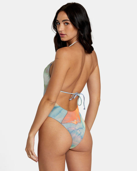 RVCA Colin Sussingham ANP Blue One-Piece Swimsuit Women Sample 50% Off Small