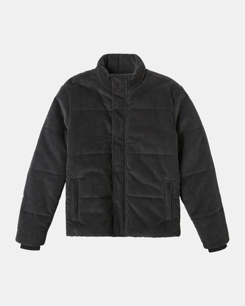 RVCA Mens Townes Quilted Corduroy Jacket Medium Pirate Black Sample 50% off