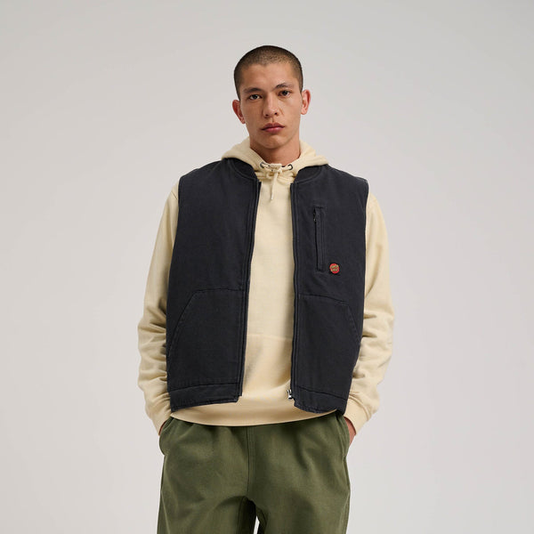Santa Cruz jacket Classic Label Vest Washed Black