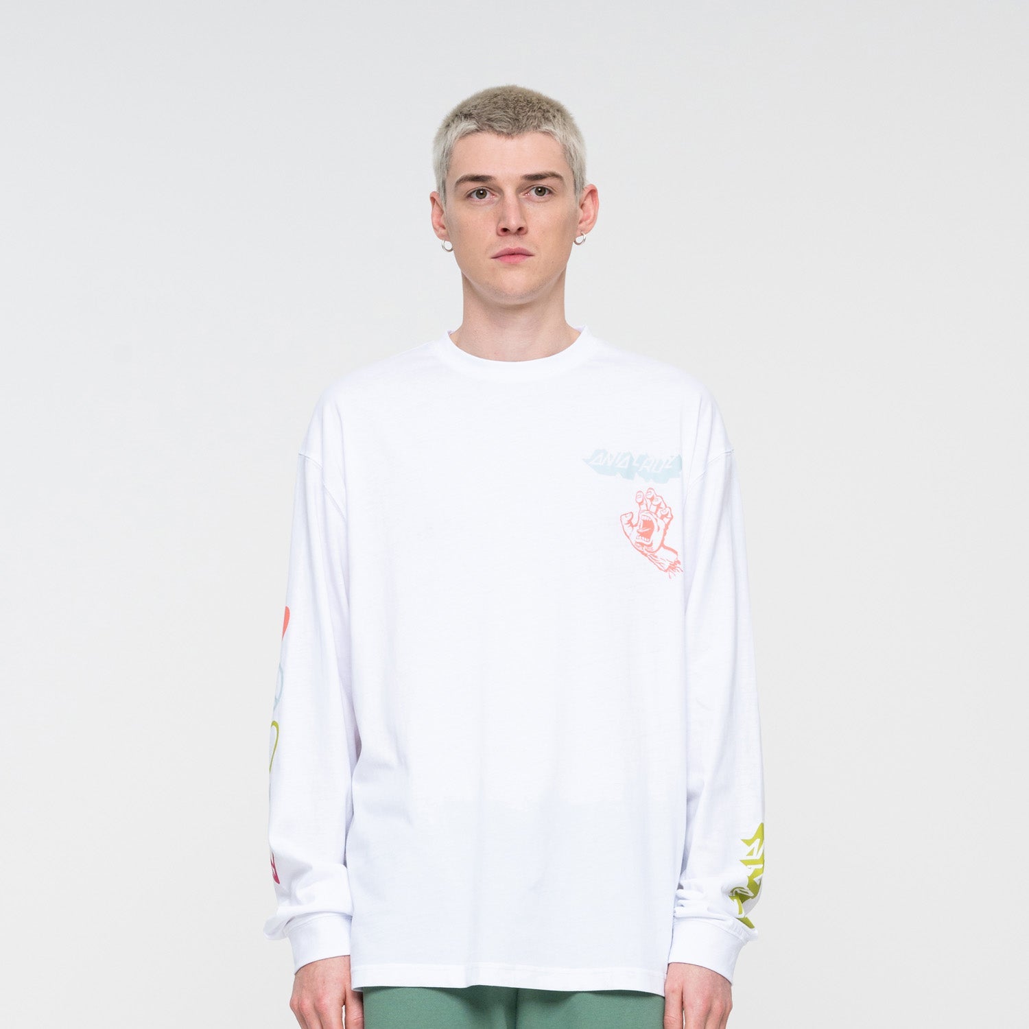 Santa Cruz  SC All in L/S T-shirt White Sample 50% OFF