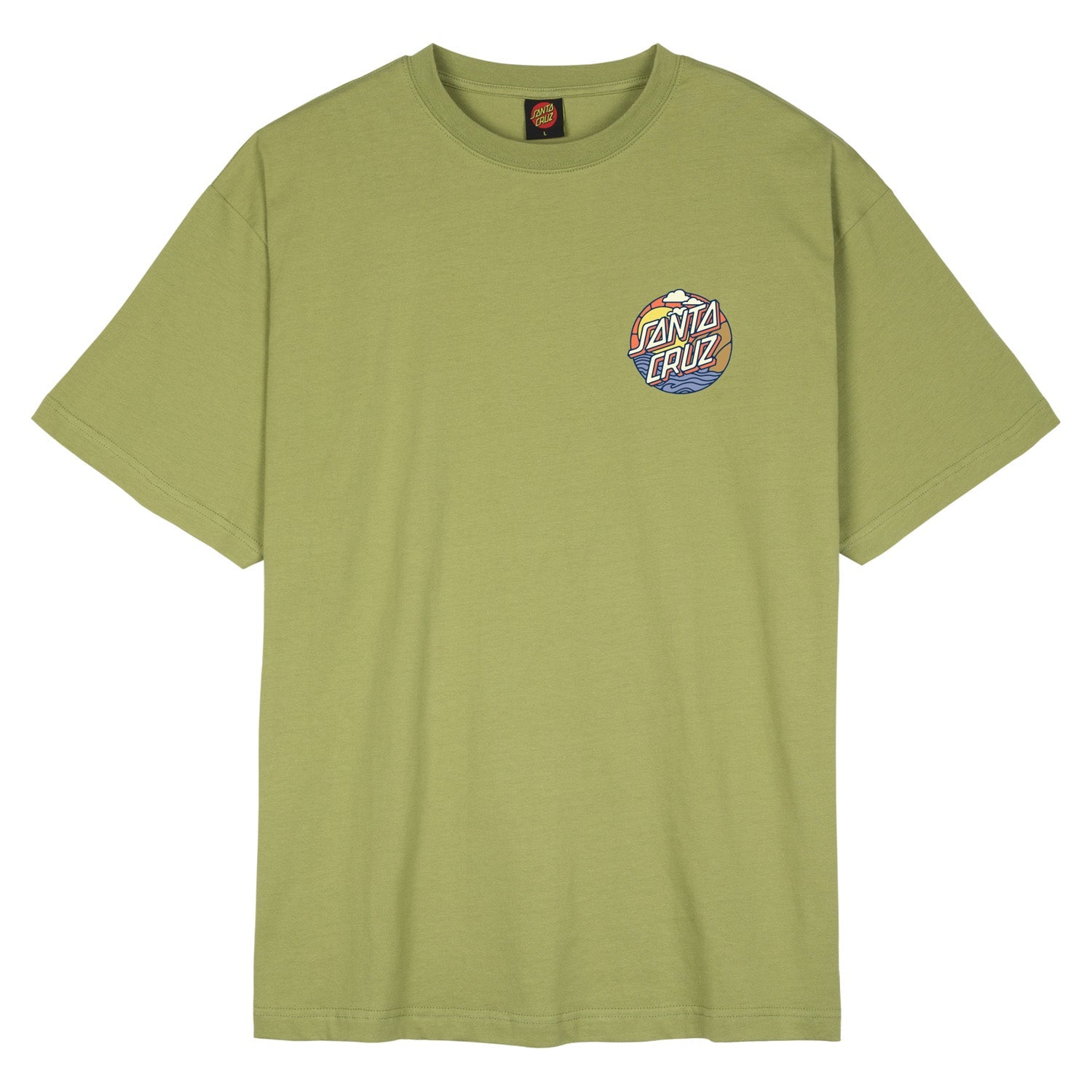 Santa Cruz T-Shirt Cliff View Dot Adult Bay Leaf