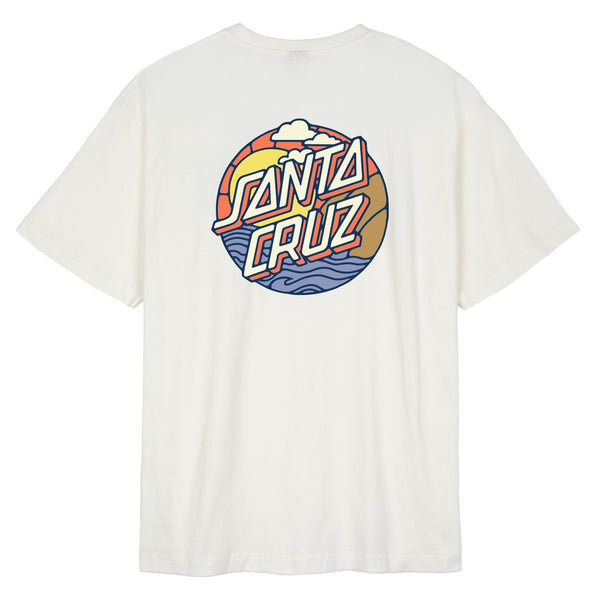 Santa Cruz Adult T-Shirt Cliff View Dot Optic White