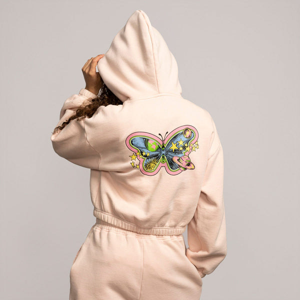 Santa Cruz Women's Galactic Cropped Hoodie Size S/8 Putty Acid Wash SAMPLE 50% OFF!!!