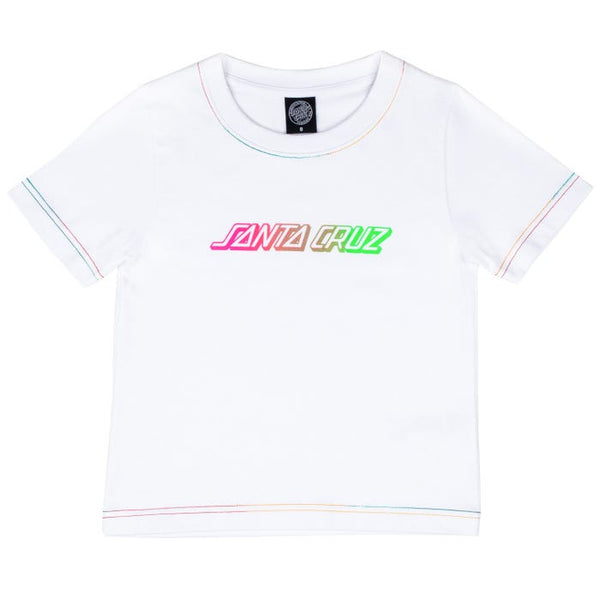 Santa Cruz Classic Strip Fade T-Shirt White Size 6 Sample 50% Off SCA-WTE-0857