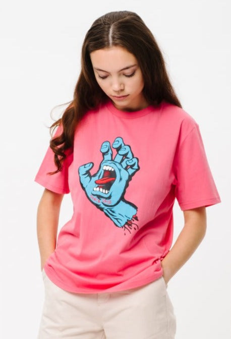 Santa Cruz Screaming Hand T-Shirt Size 8 Pink Sample 50% Off SCW-T1140