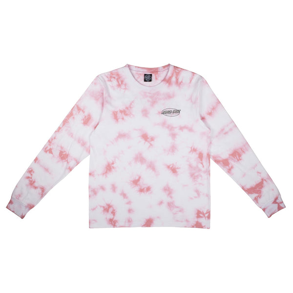 Santa Cruz Womens Japanese Street Strip L/S T-Shirt Pink Tie Dye Size 8 SCA-WTL-0614