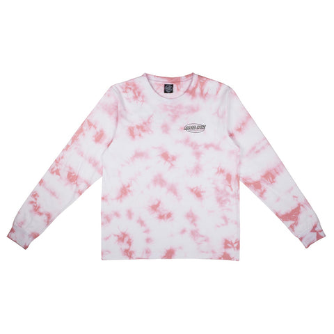 Santa Cruz Womens Japanese Street Strip L/S T-Shirt Pink Tie Dye Size 8 SCA-WTL-0614