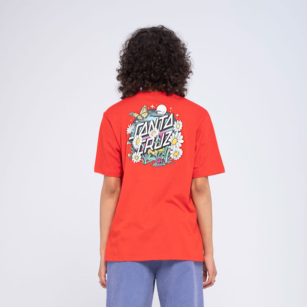 Santa Cruz Daisy Moon Dot T-Shirt Womens Size S/8 Red Sample 50% off